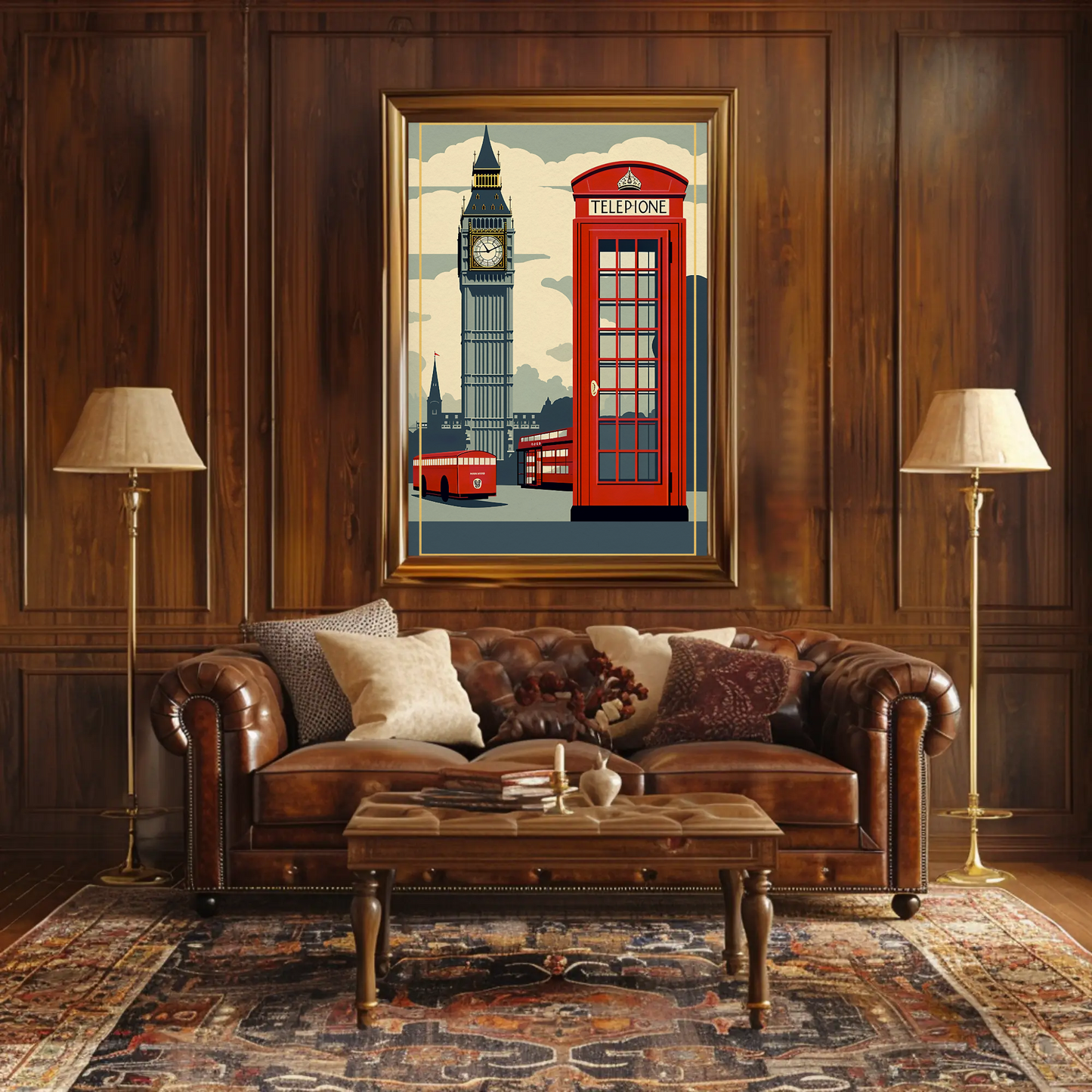 London Red Phone Booth Big Ben Travel Poster