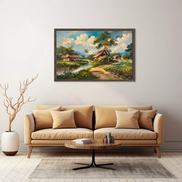 Serene Tropical Countryside Impressionist Art Poster