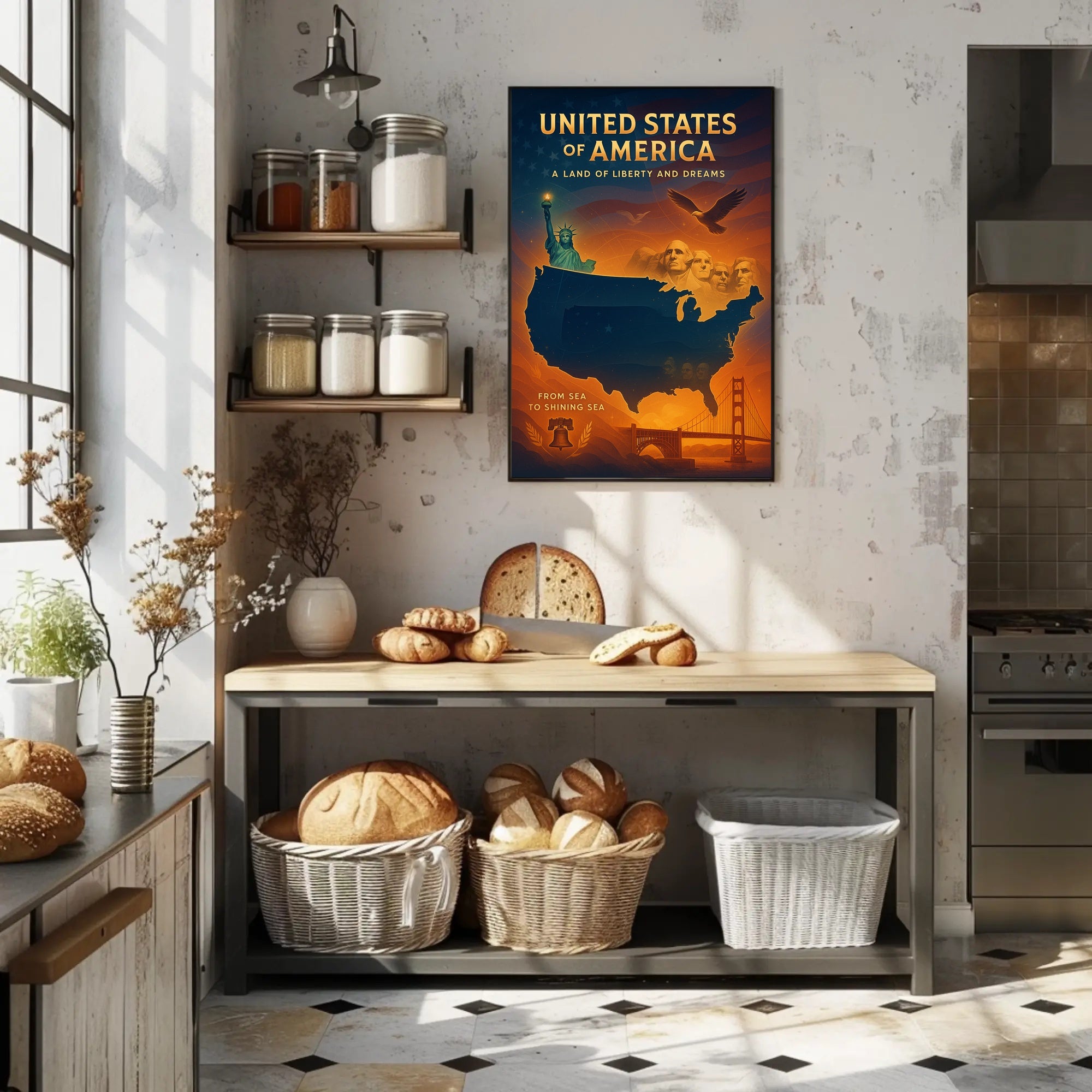 United States of America A Land of Liberty and Dreams Poster PosterGoat
