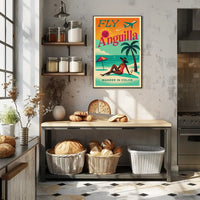 Anguilla Vintage Travel Art Tropical Beach Paradise Travel Poster PosterGoat
