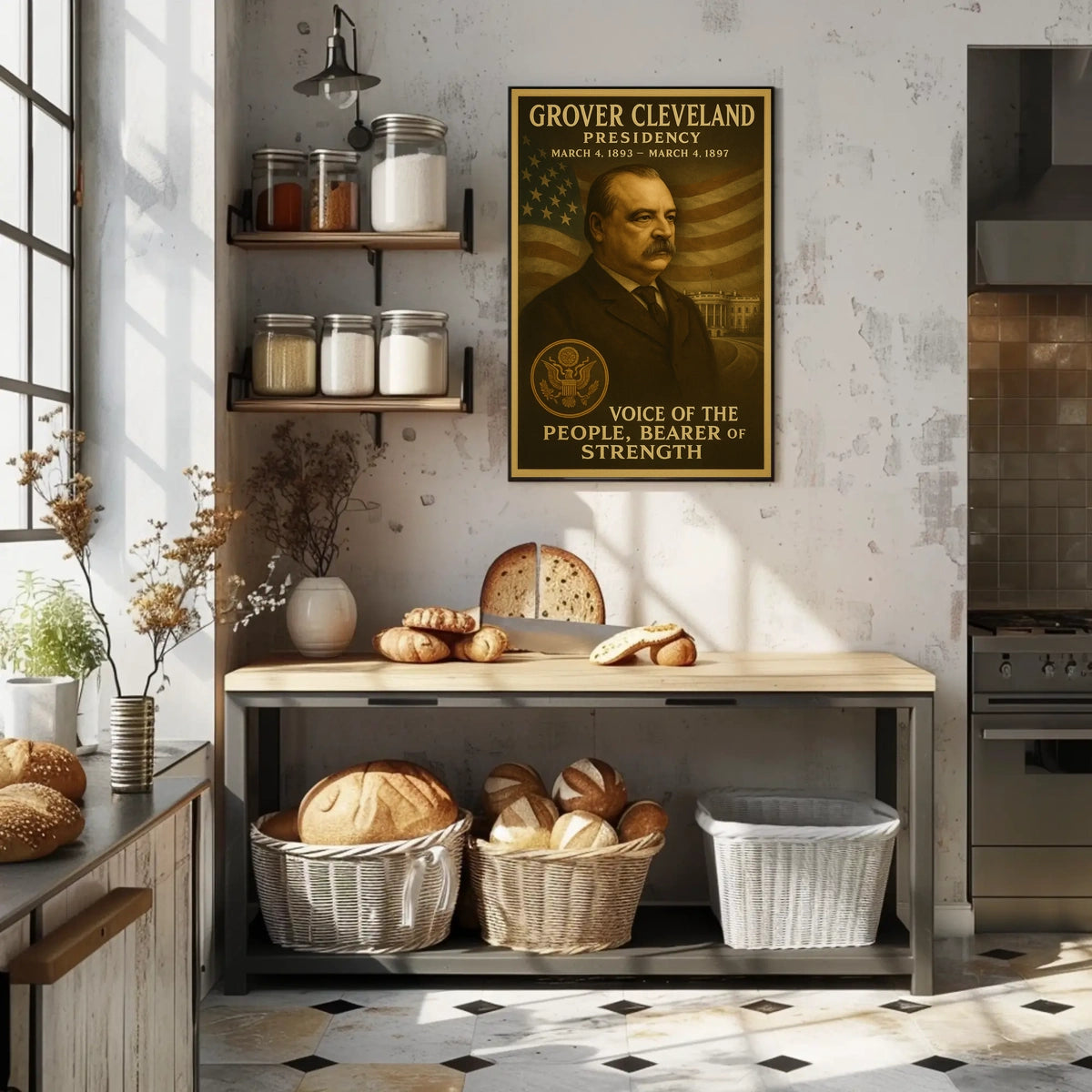 Grover Cleveland Vintage Style Historical Poster