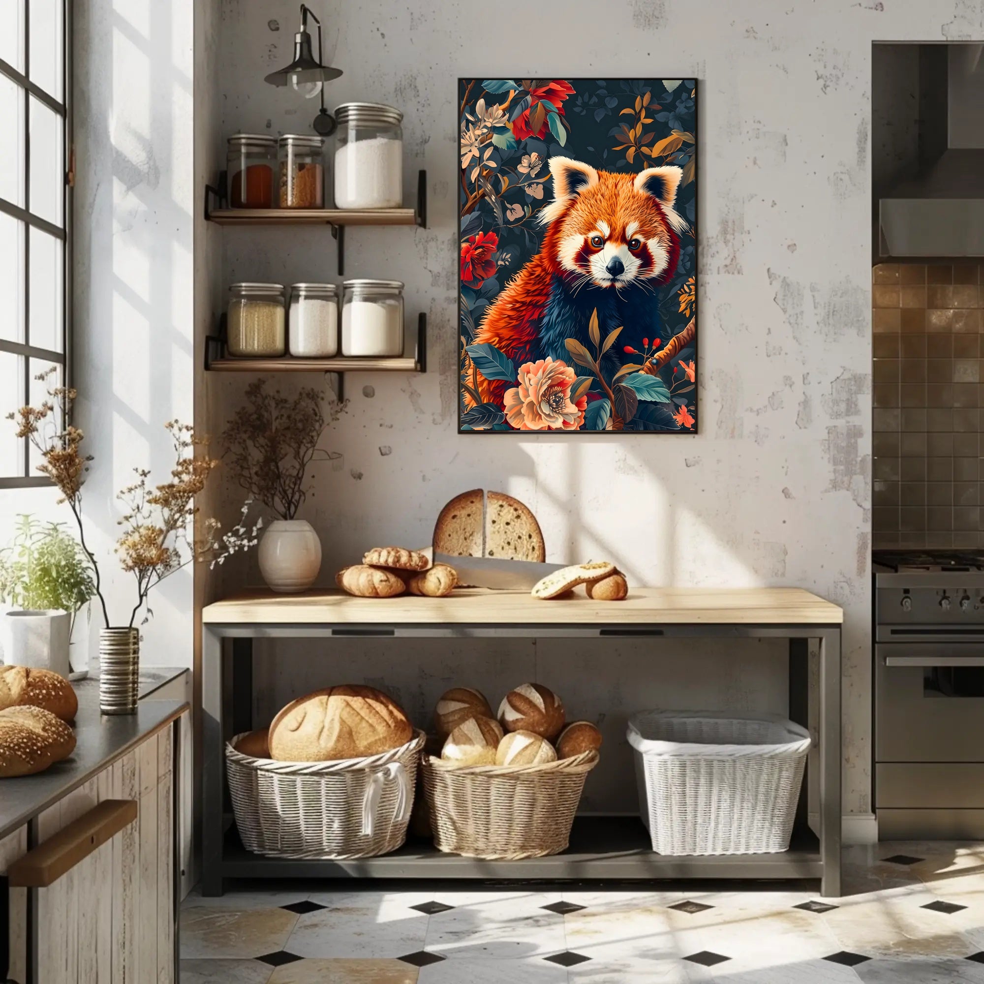 Red Panda Nature Whimsy: Stunning Vibrant Animal Poster