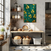 Golden Clovers Luxury Art Print Abstract or Artistic Poster