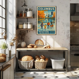 Columbus Reflections On The Scioto Poster
