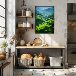 Beautiful Terraced Rice Fields Art Print Cultural Poster