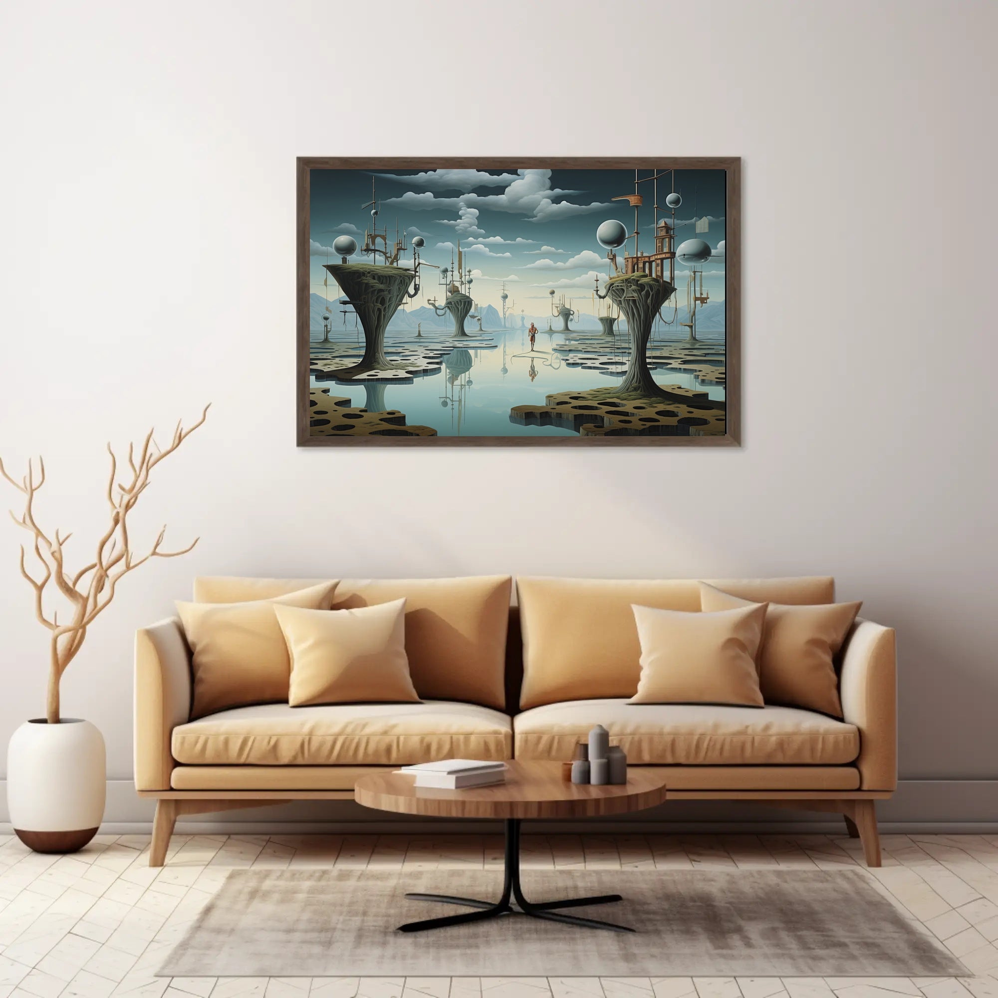 Surreal Futuristic Landscape with Tree Structures Futuristic Sci-Fi Poster