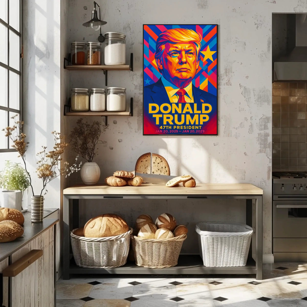 Trump 47th President Patriotic Portrait Poster