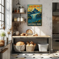 Glacier Bay National Park Scenic Vintage Wanderlust Poster