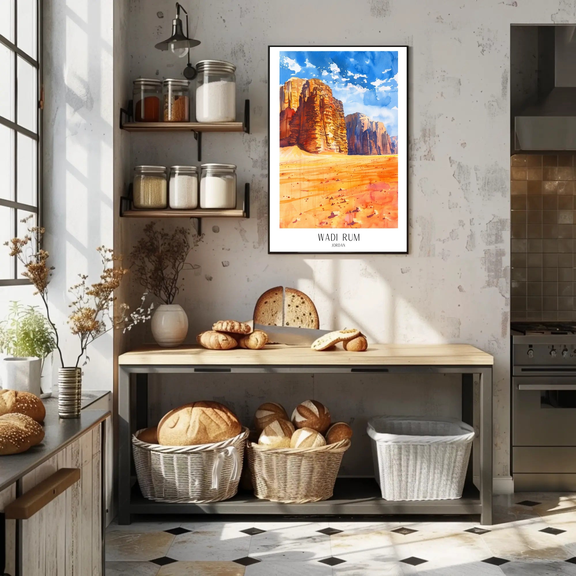 Wadi Rum Adventure in Colorful Travel Poster PosterGoat