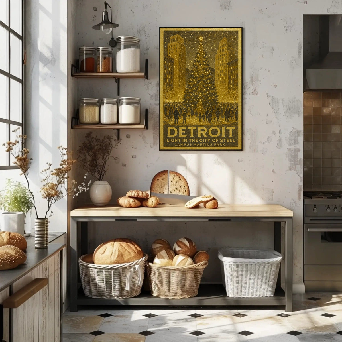 Detroit Light In The City Of Steel Poster