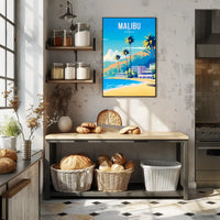 Malibu Beach Paradise Travel Poster