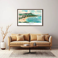 Honolulu Beach Scene Poster