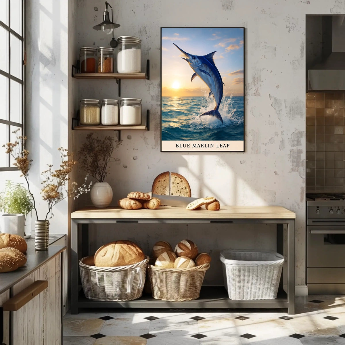 Blue Marlin Leap Poster