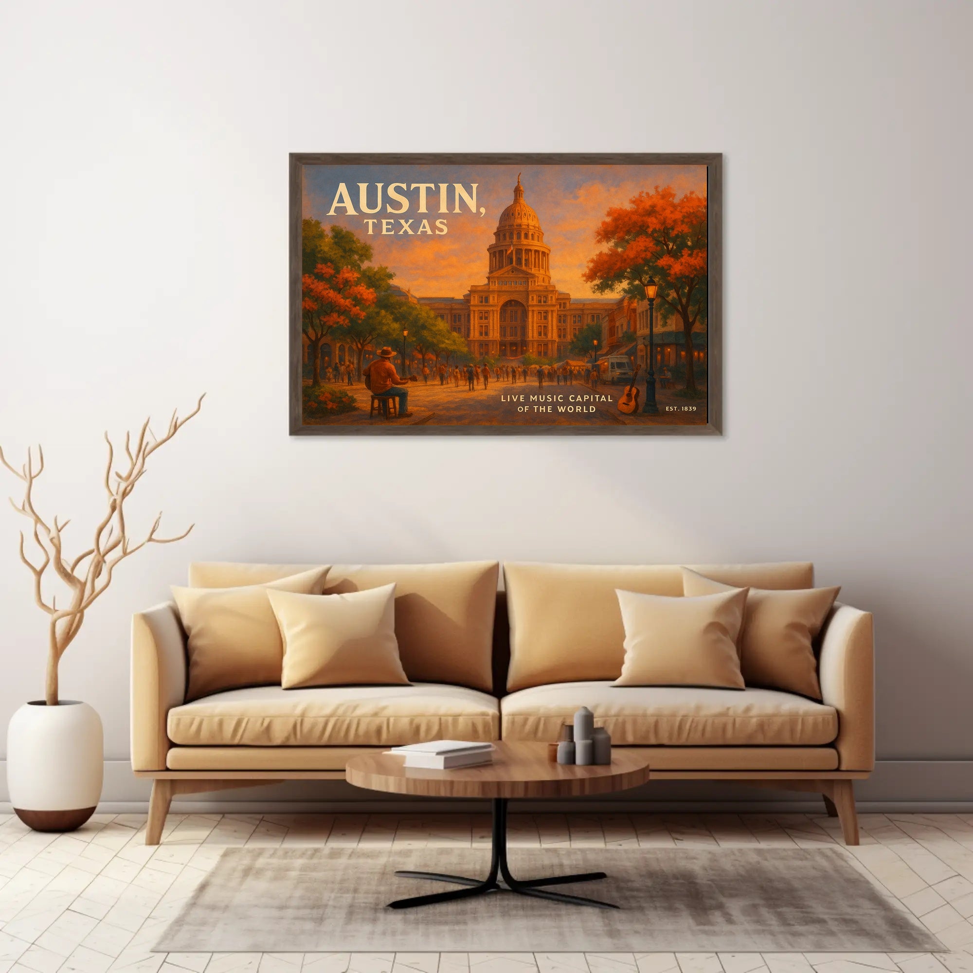 Austin Texas Live Music Capital Poster Art
