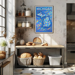 Michigan Holographic Map Poster
