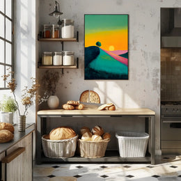 Serene Sunset Landscape Poster Scenic Wall Art Print