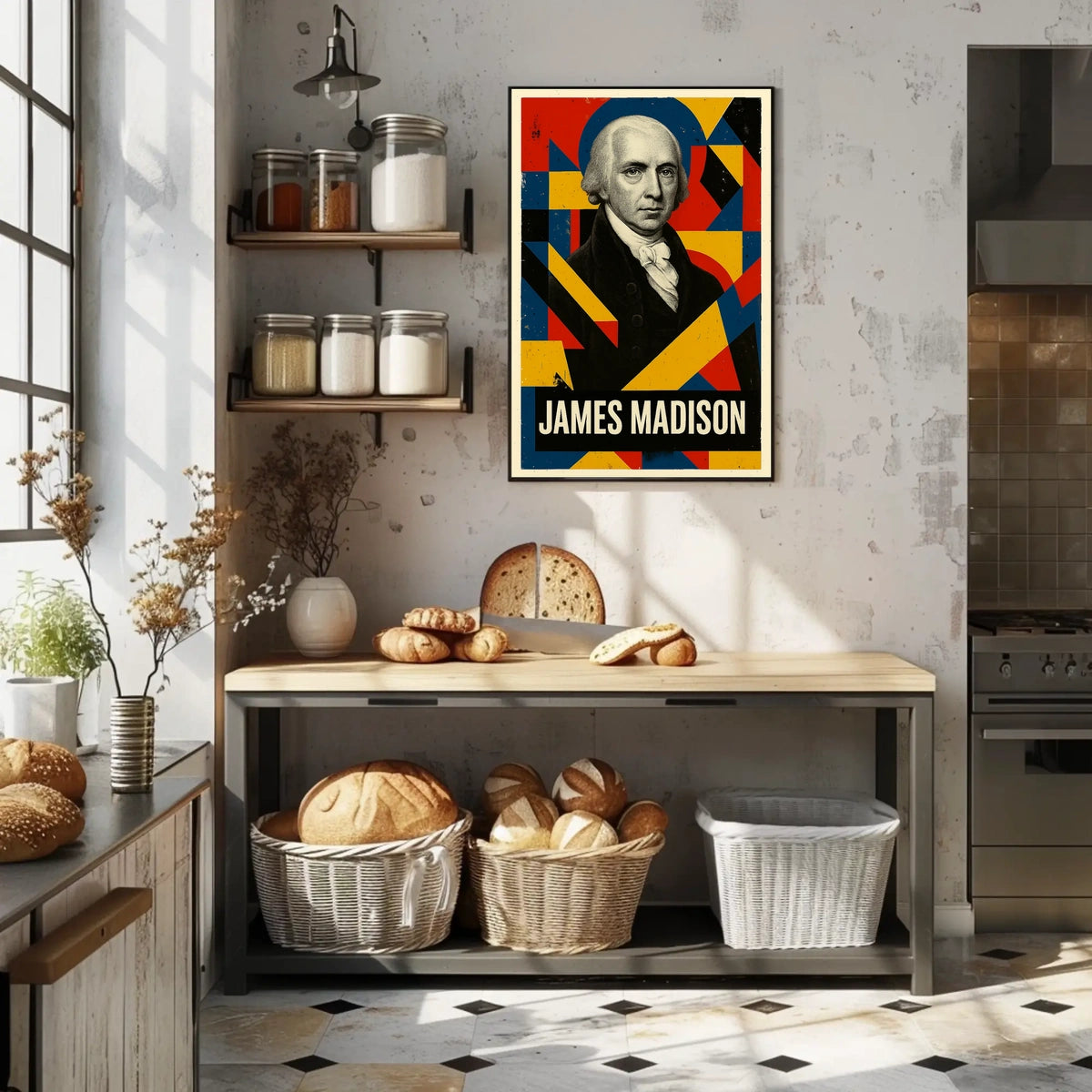 James Madison 4th President of the United States Abstract Pop Poster