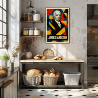 James Madison 4th President of the United States Abstract Pop Poster