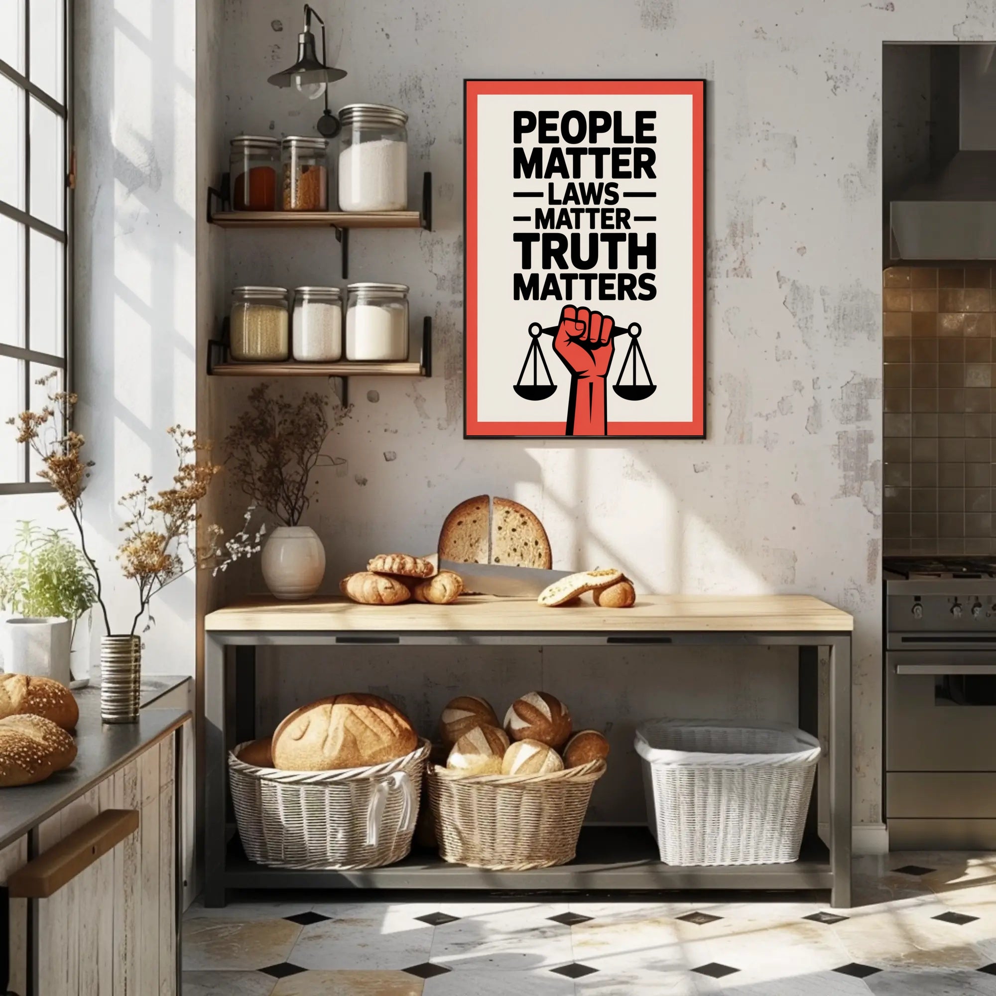 Justice and Equality Bold Political or Propaganda Poster