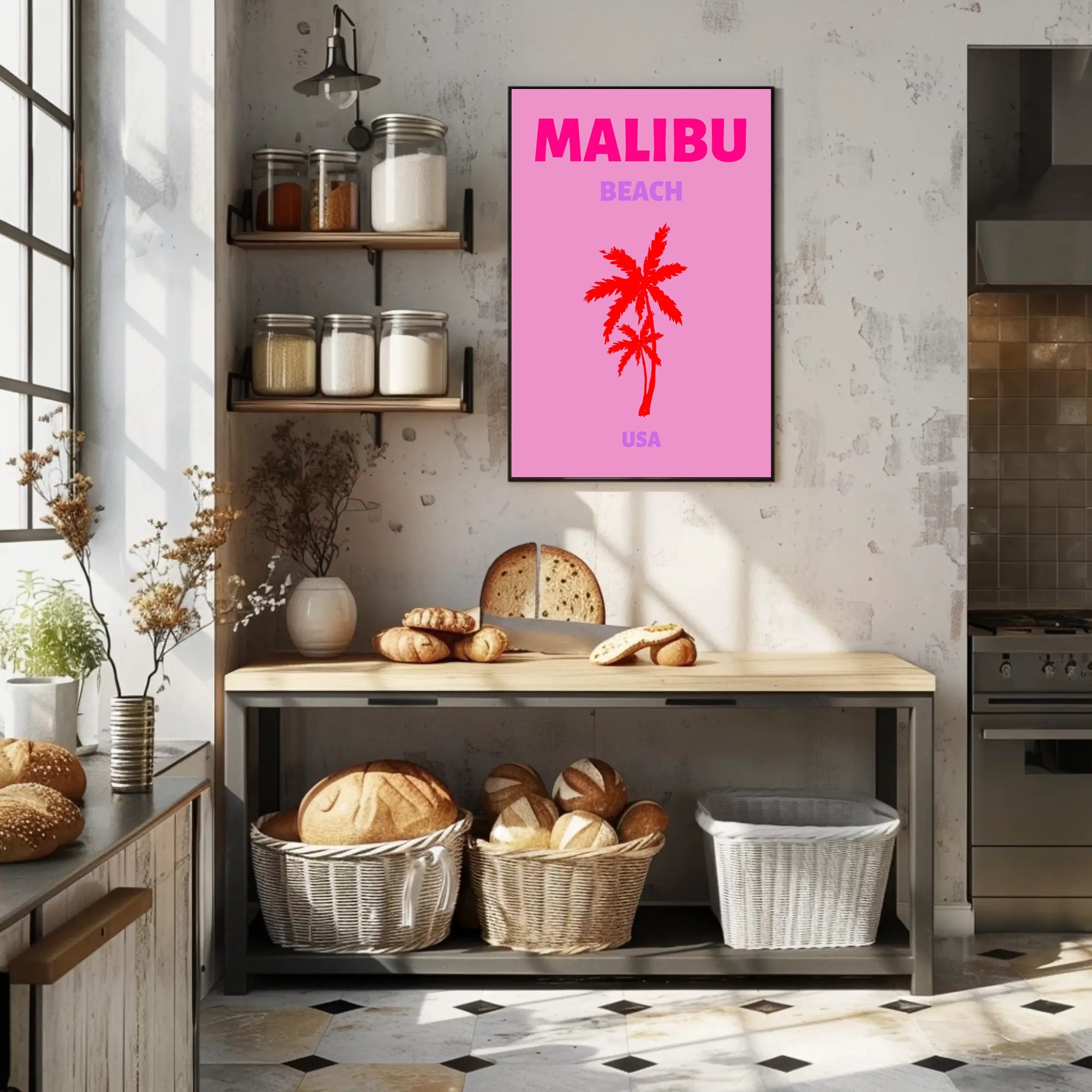 Malibu Beach Sunset Vibes Travel Poster PosterGoat