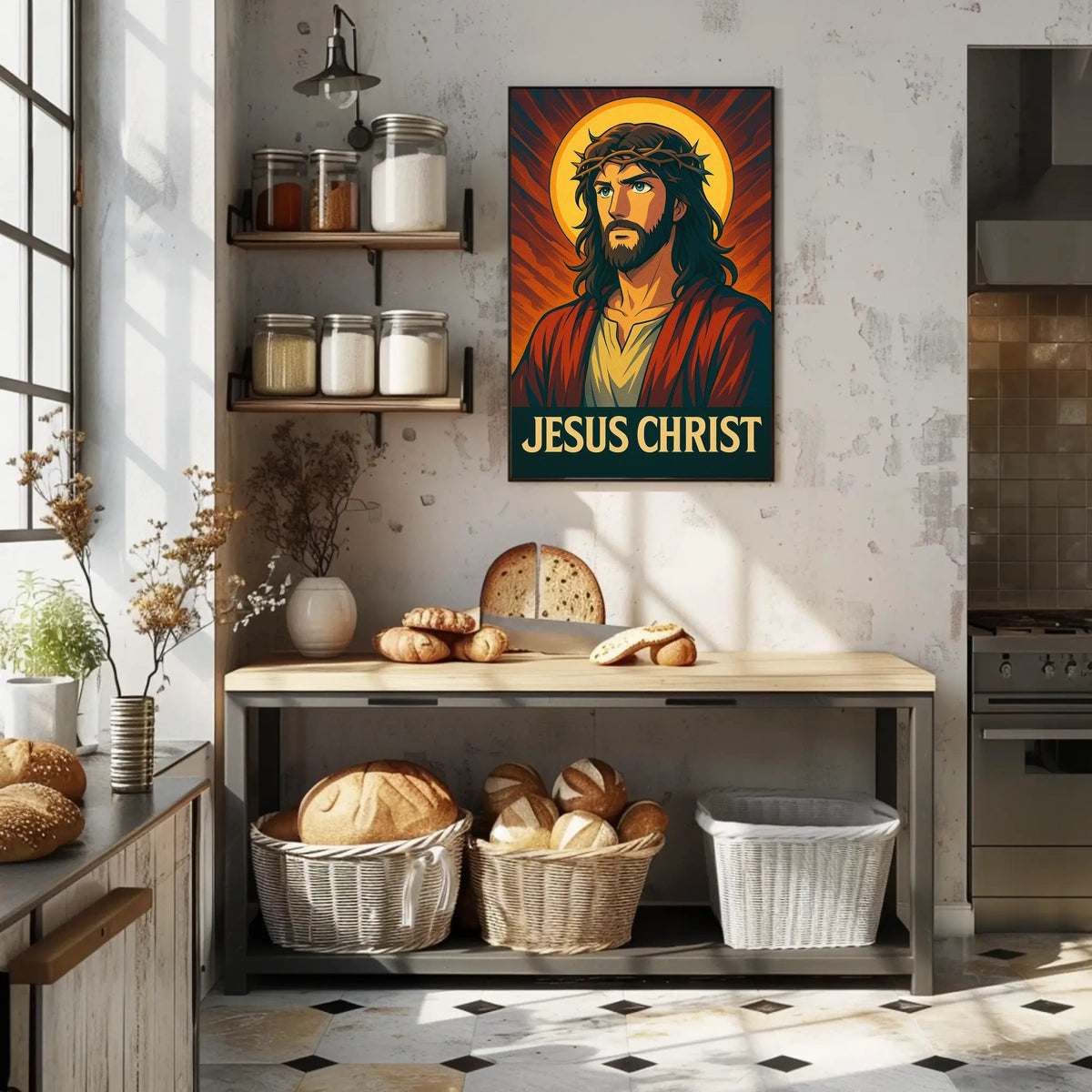 Jesus Christ Iconic Representation Poster