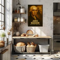 James Madison Poster Vintage Analog Film Aesthetic Founding Father Portrait Wall Art Print