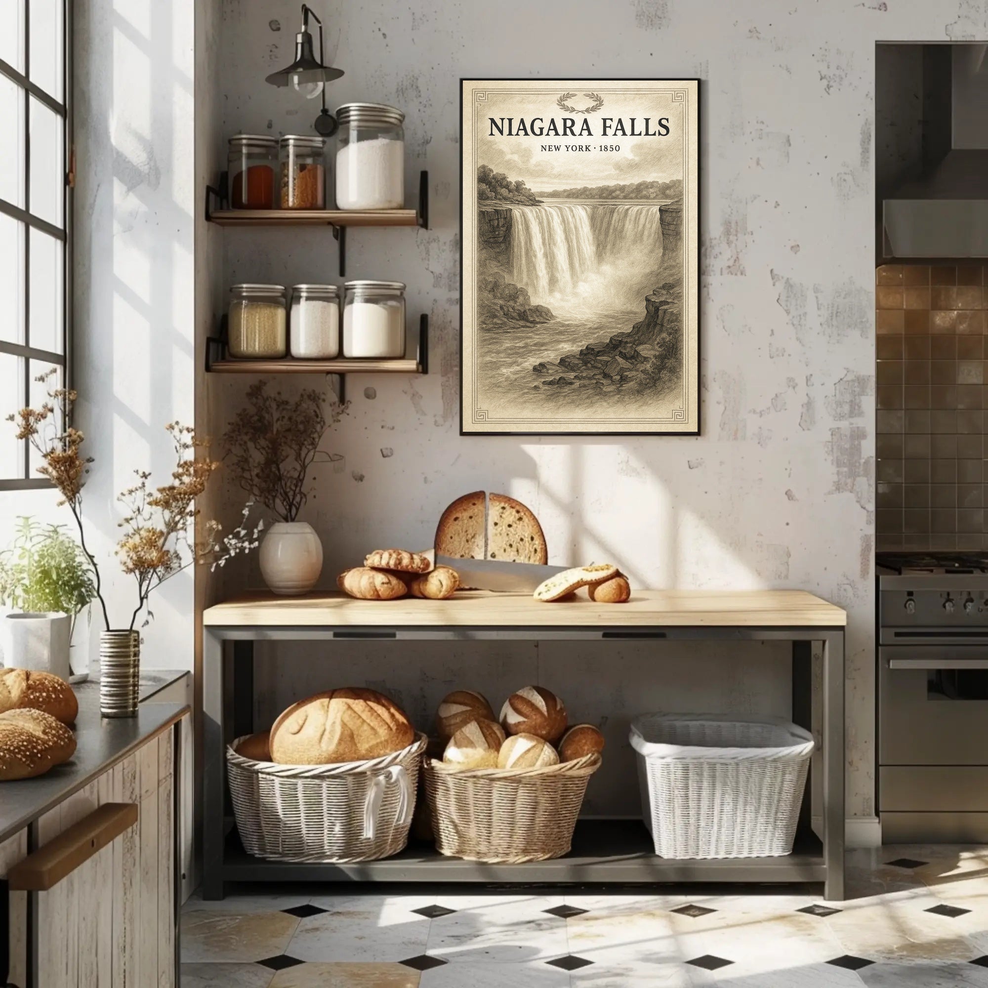 Niagara Falls New York 1850 Poster PosterGoat