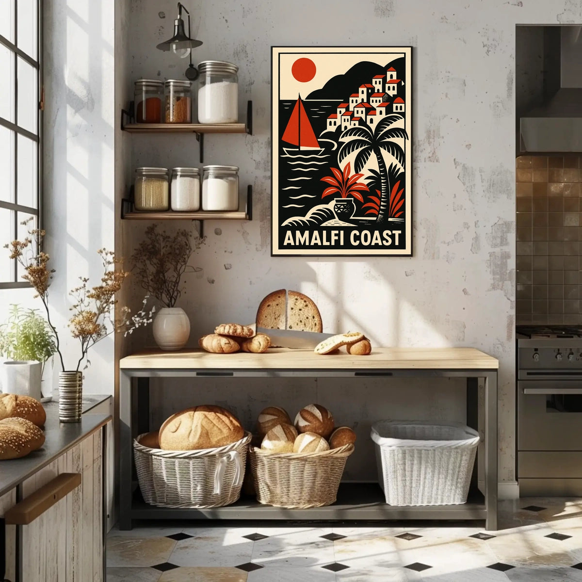 Amalfi Coast Travel Poster 18x24 Coastal Wall Art Decor