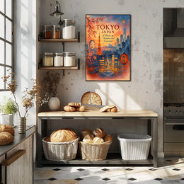 Tokyo Skyline Watercolor Poster: Tradition Meets Modernity