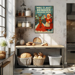 Mrs. Claus Reindeer Fashion Show Poster