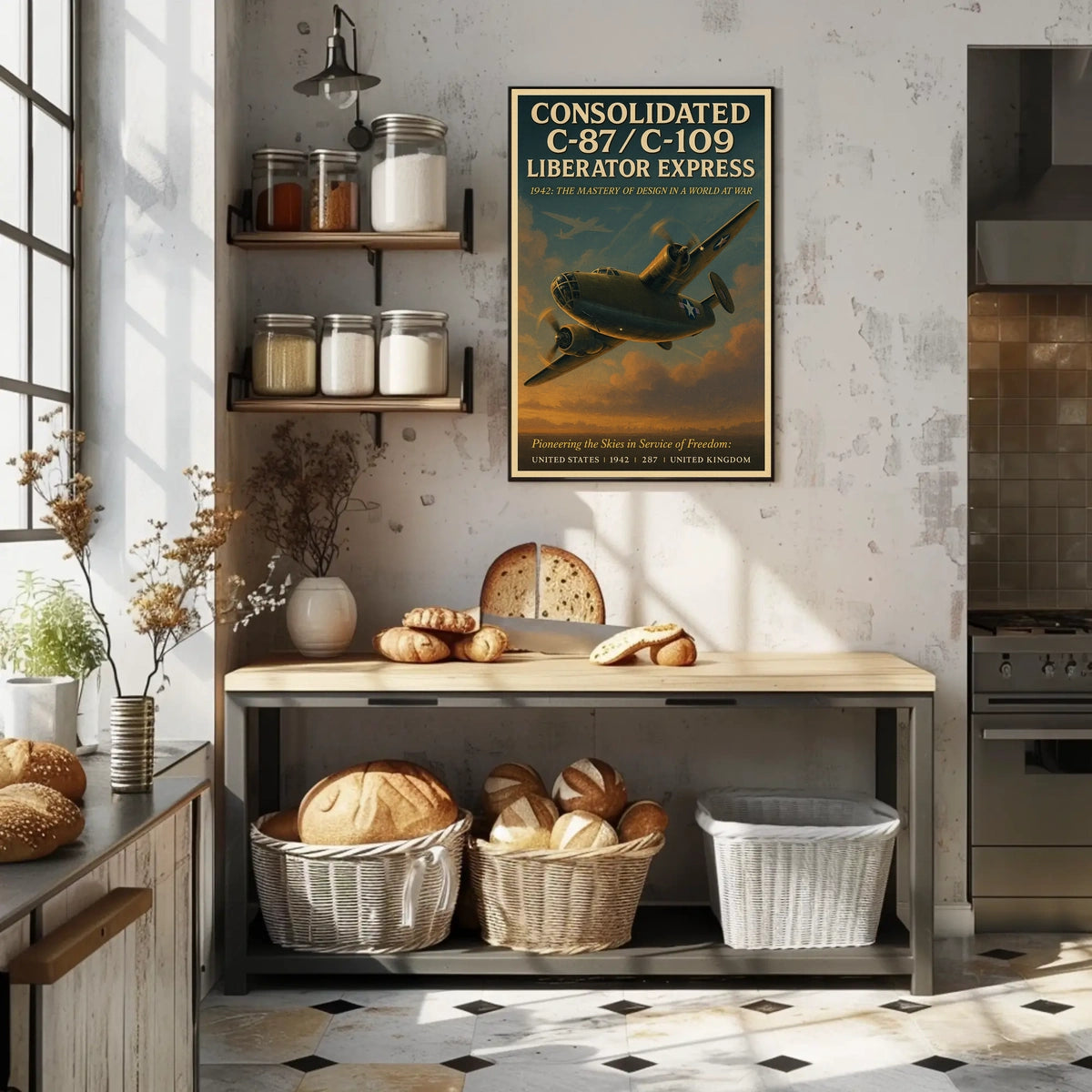 Vintage WWII Liberator Express Aviation Art Poster
