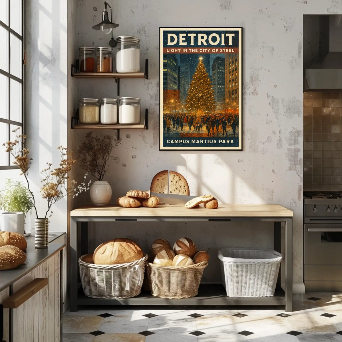 Detroit Light In The City Of Steel Poster