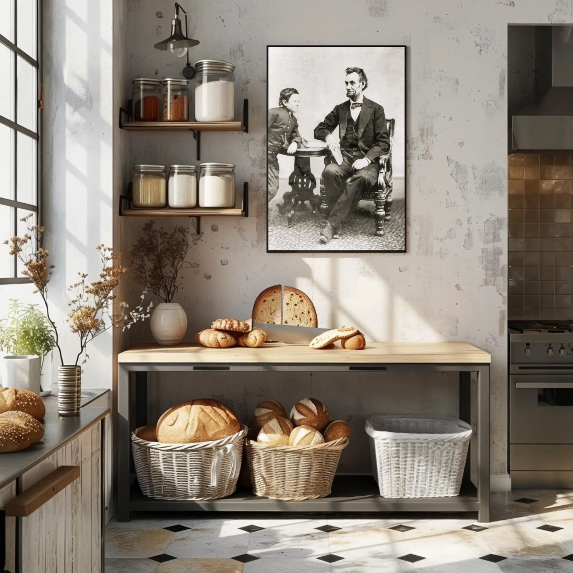 Abraham Lincoln Colorized Bowtie Poster Modern Retro Aesthetic PosterGoat