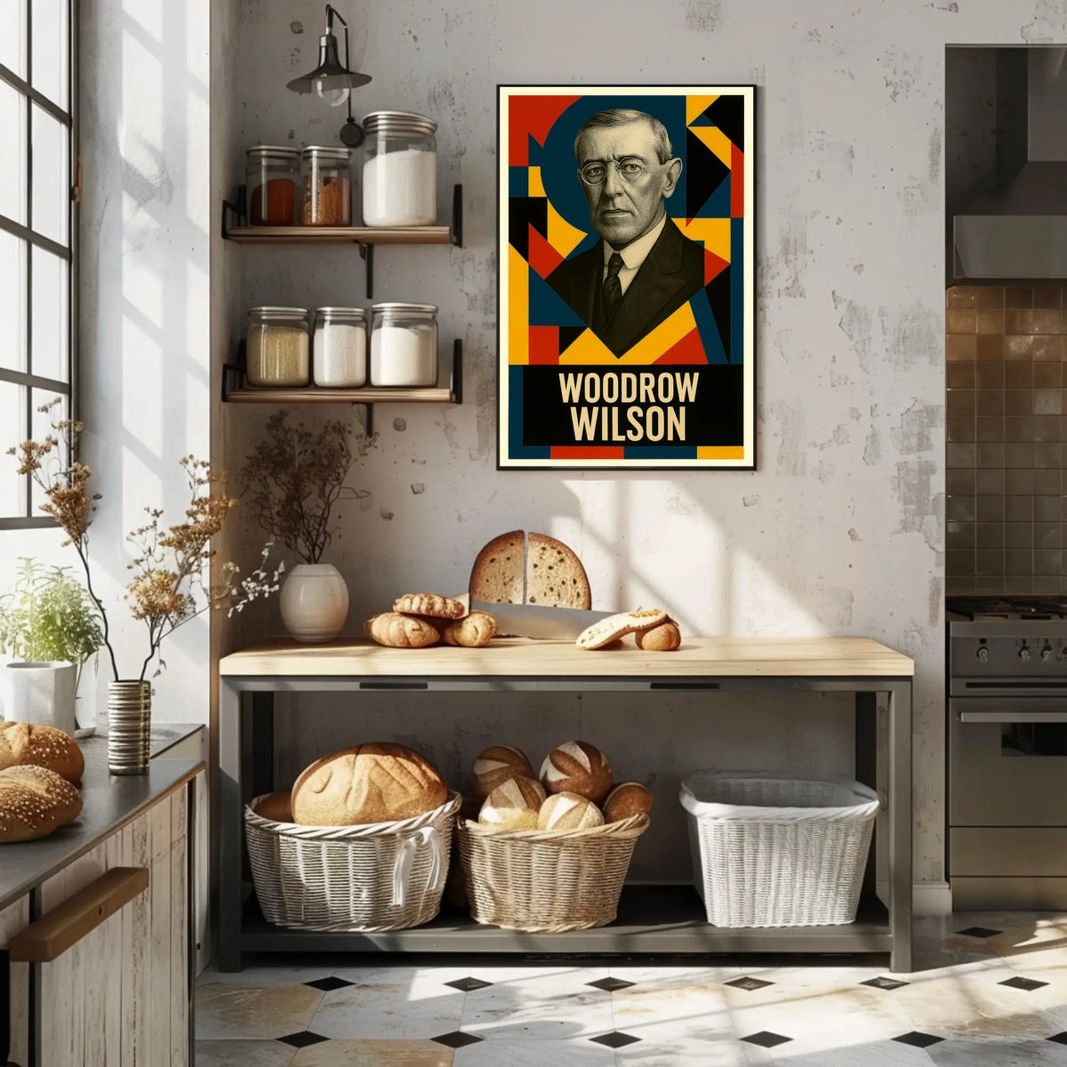 Woodrow Wilson 28th President of the United States Abstract Pop Poster