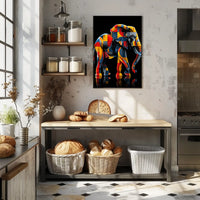 Vibrant Elephant Mosaic Poster