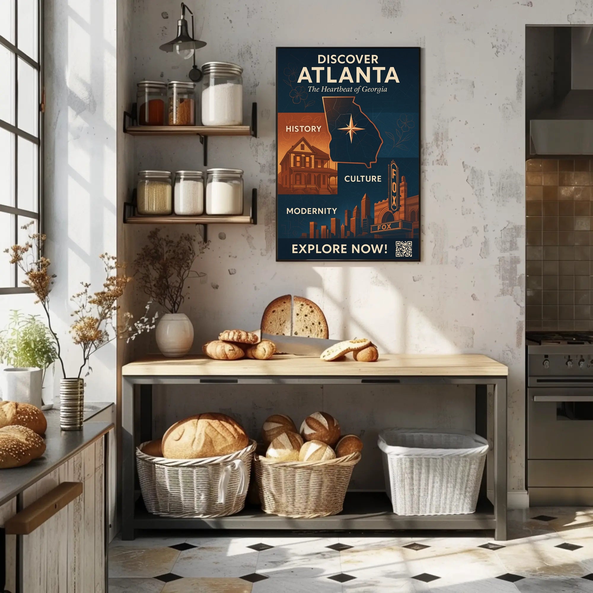 Atlanta Georgia Cultural Treasures Travel Poster PosterGoat