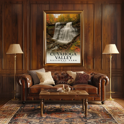 Cuyahoga Valley National Park Autumn Falls Travel Poster
