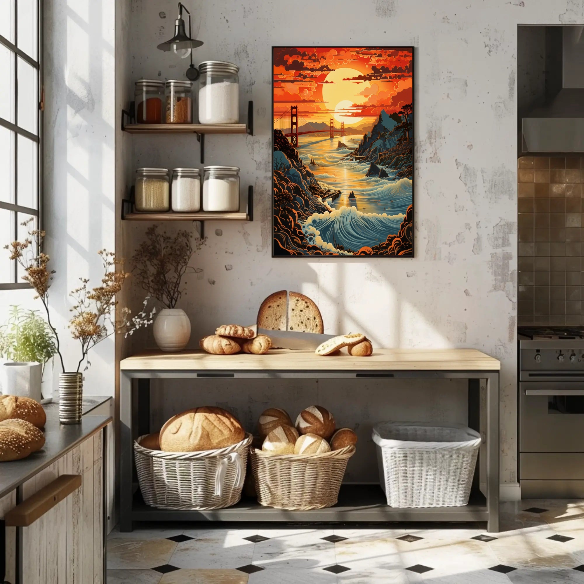 Sunset Over The Golden Gate Poster