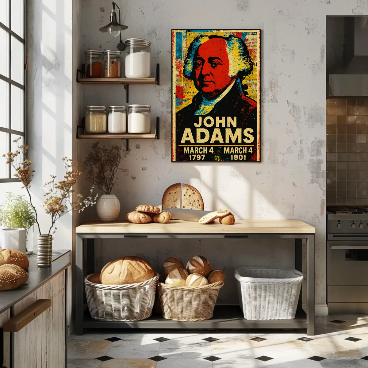 John Adams 2nd President of the United States Street Art Mashup Poster
