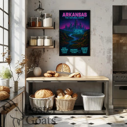 Arkansas Scenic Hot Springs Cityscape Travel Poster