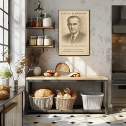 Lyndon B Johnson President Sketch Poster Art Print for Home Decor PosterGoat
