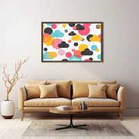 Vibrant Abstract Circles and Clouds Art Poster