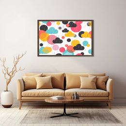 Vibrant Abstract Circles and Clouds Art Poster