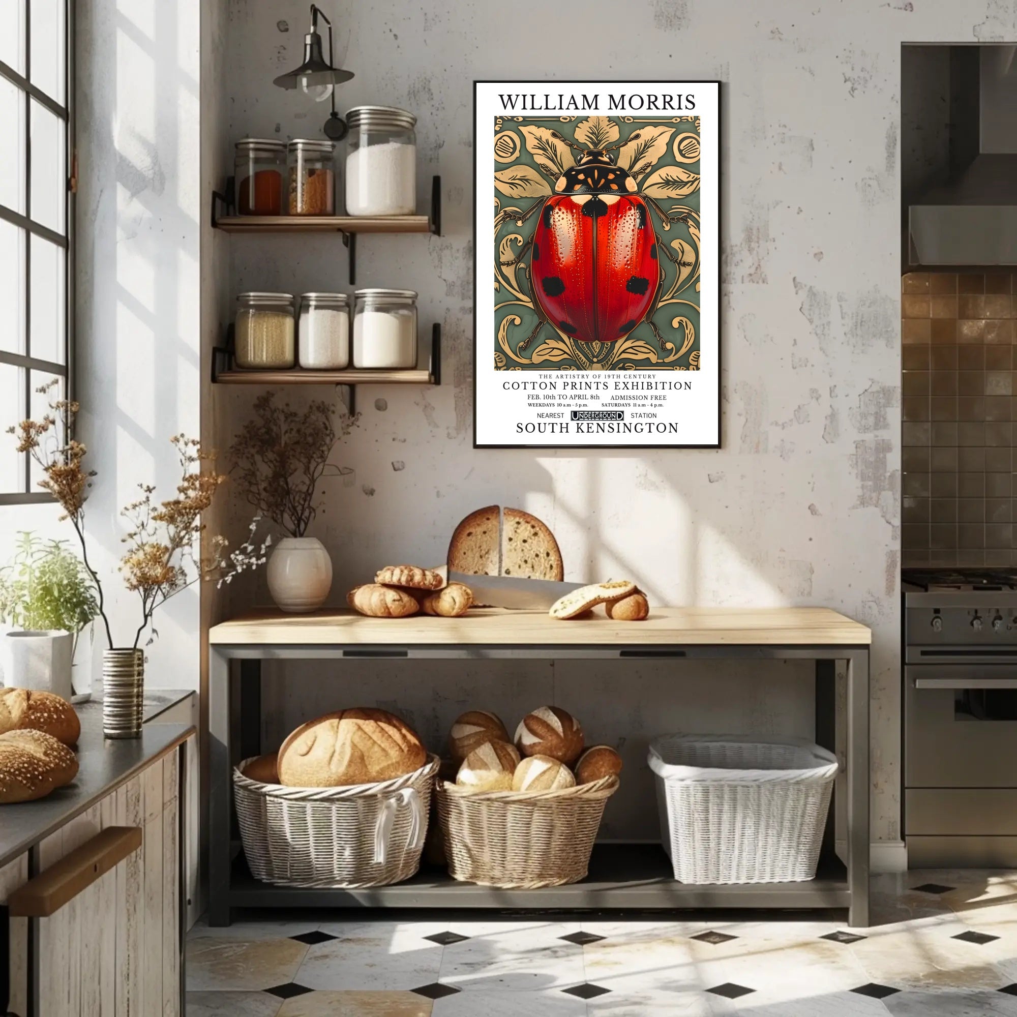 William Morris Cotton Prints Exhibition Poster