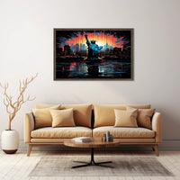 Statue Of Liberty At Sunset Poster