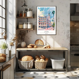 Vibrant Lyon Illustration Poster PosterGoat