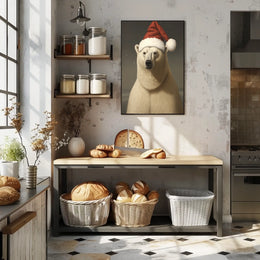 Festive Polar Bear Poster