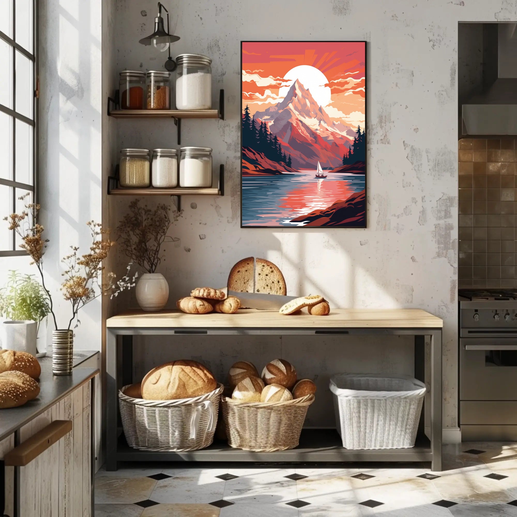 Serene Mountain Retreat Poster PosterGoat