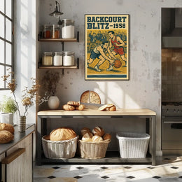 1950s Basketball Sports Poster