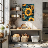 Vibrant Sunflower Botanical Art Print - Abstract or Artistic Poster